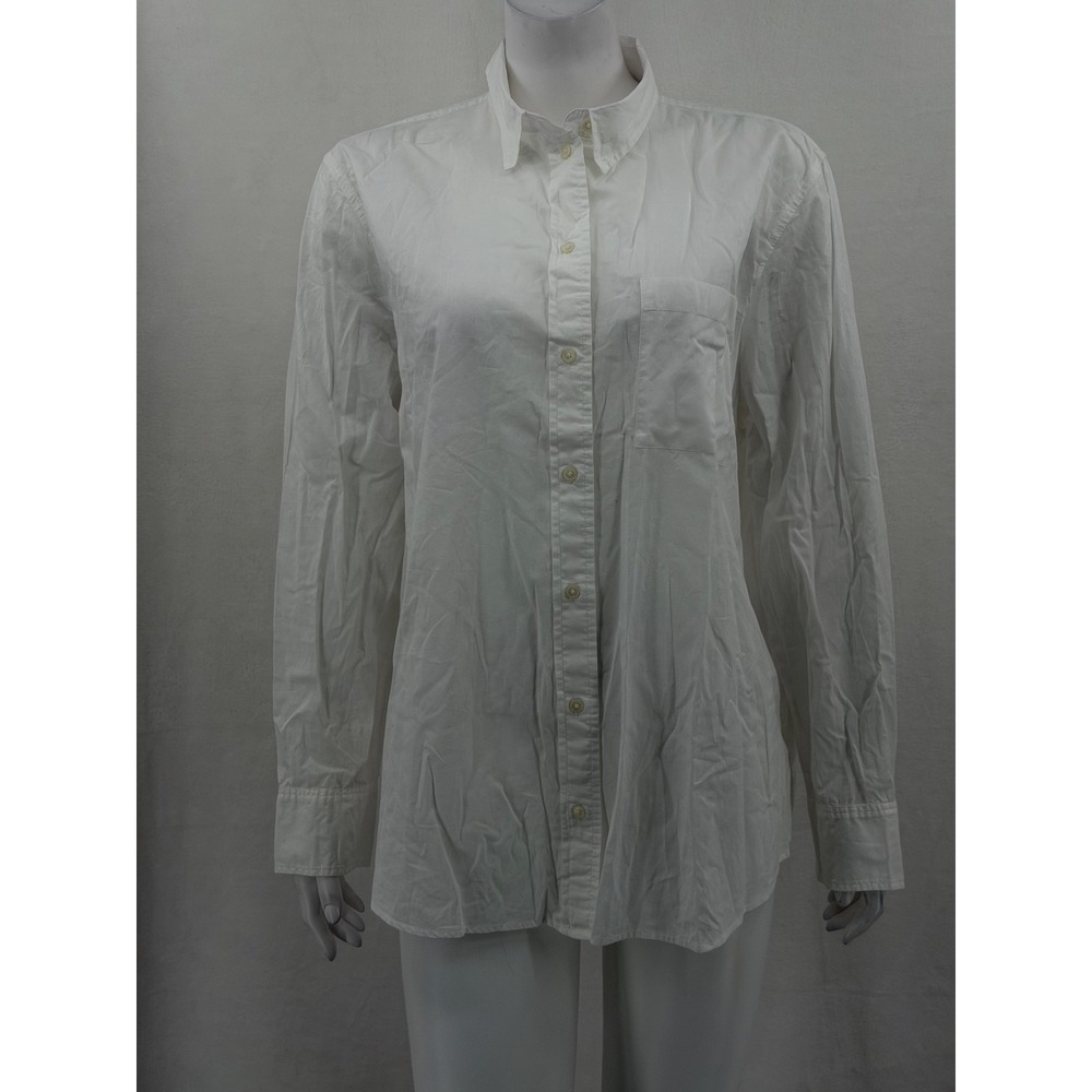 J Crew Top Womens XXL White Button Up Long Sleeve Classic Minimalist Staple Work